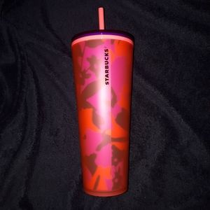 Starbucks venti red floral soft touch cold cup